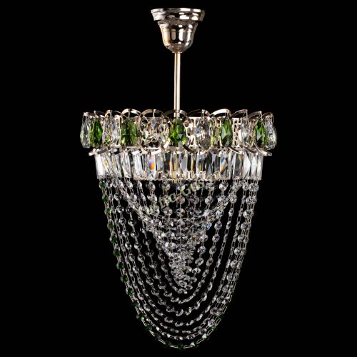 Люстра Астра Водоворот с подвесом №1 зеленая в Подольске Гусь Хрустальный