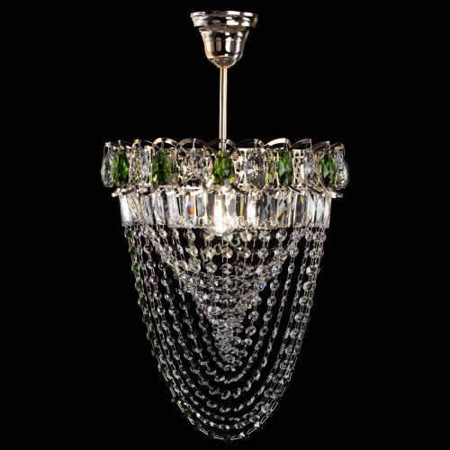Люстра Астра Водоворот с подвесом №1 зеленая в Подольске Гусь Хрустальный