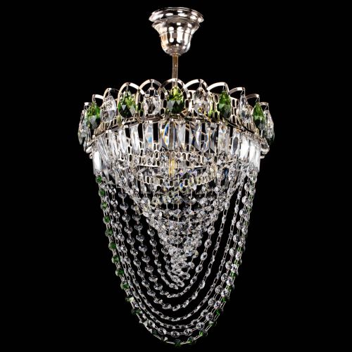 Люстра Астра Водоворот с подвесом №1 зеленая в Подольске Гусь Хрустальный