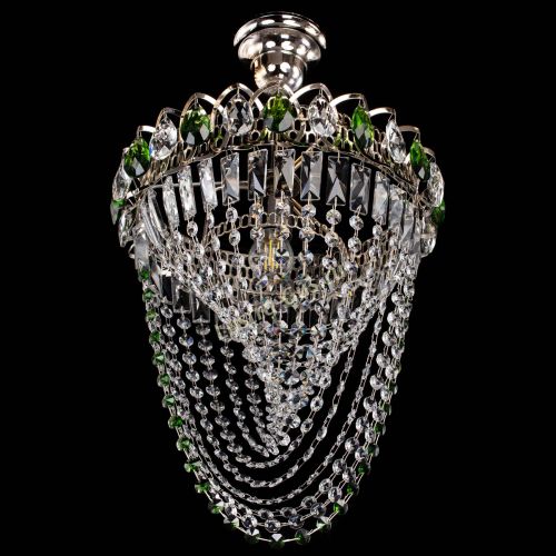 Люстра Астра Водоворот с подвесом №1 зеленая в Подольске Гусь Хрустальный