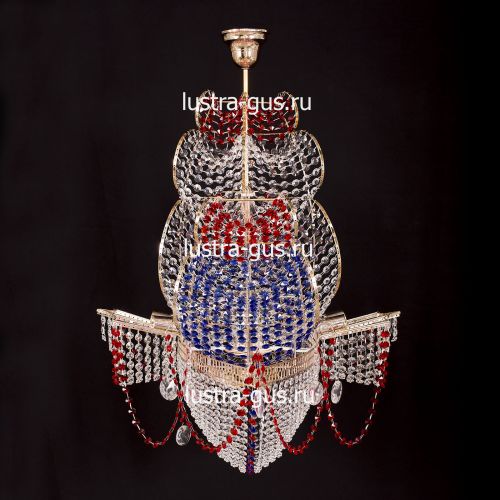 Люстра Черная Жемчужина красная в Подольске Гусь Хрустальный