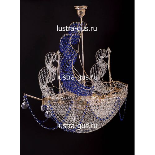 Люстра Черная Жемчужина синяя в Подольске Гусь Хрустальный