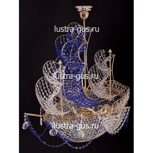 Люстра Черная Жемчужина синяя в Подольске Гусь Хрустальный