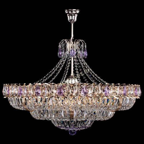 Люстра Двойное кольцо пластинка с подвесом Фиолетовая в Подольске Гусь Хрустальный