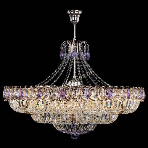 Люстра Двойное кольцо пластинка с подвесом Фиолетовая в Подольске Гусь Хрустальный