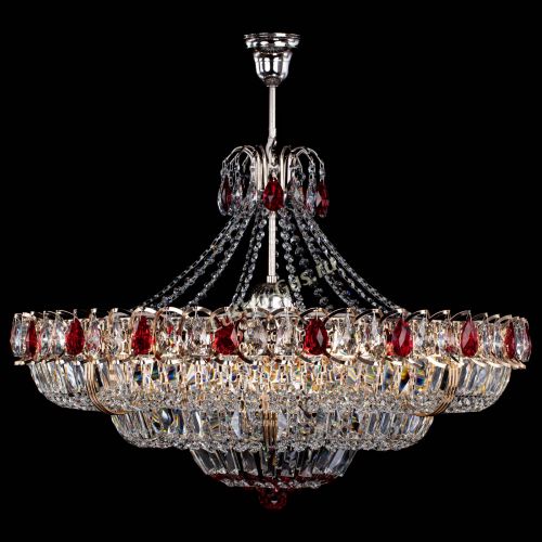 Люстра Двойное кольцо пластинка с подвесом Красная в Подольске Гусь Хрустальный