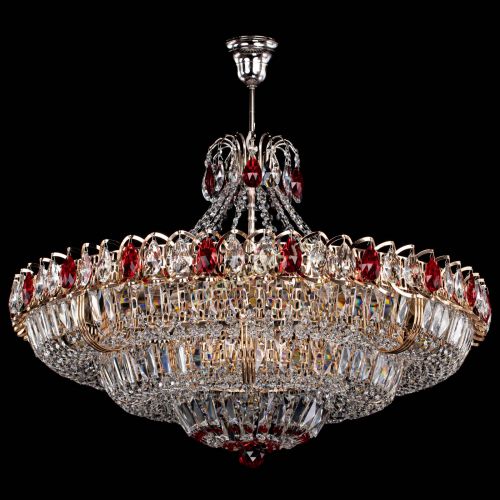 Люстра Двойное кольцо пластинка с подвесом Красная в Подольске Гусь Хрустальный