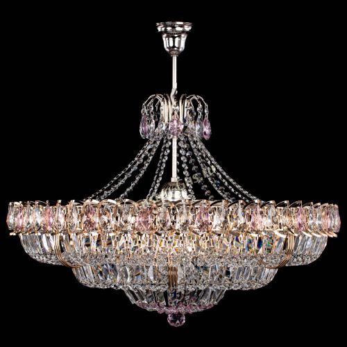 Люстра Двойное кольцо пластинка с подвесом Розовая в Подольске Гусь Хрустальный