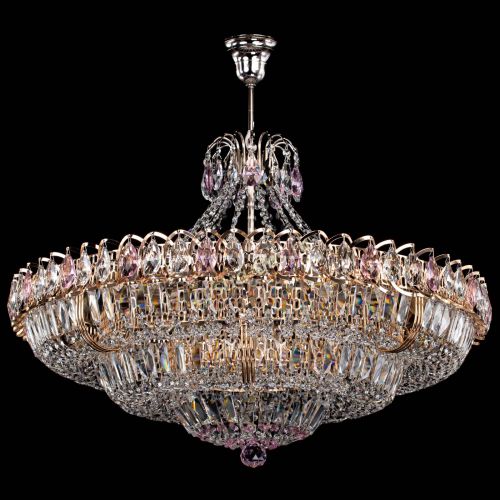 Люстра Двойное кольцо пластинка с подвесом Розовая в Подольске Гусь Хрустальный