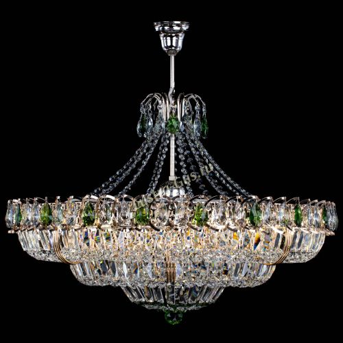 Люстра Двойное кольцо пластинка с подвесом Зеленая в Подольске Гусь Хрустальный