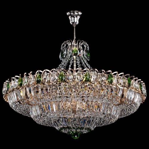 Люстра Двойное кольцо пластинка с подвесом Зеленая в Подольске Гусь Хрустальный