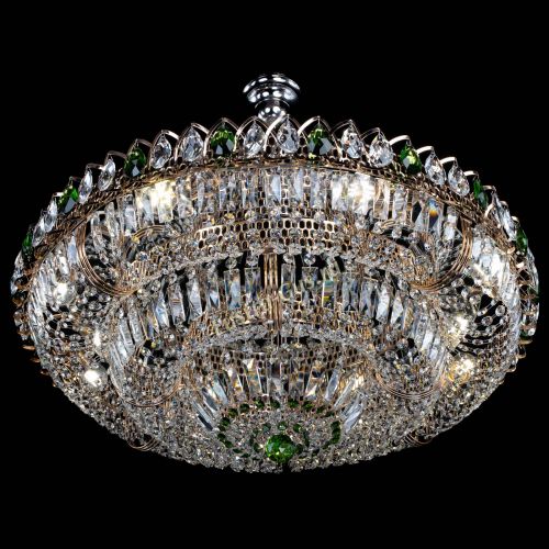 Люстра Двойное кольцо пластинка с подвесом Зеленая в Подольске Гусь Хрустальный