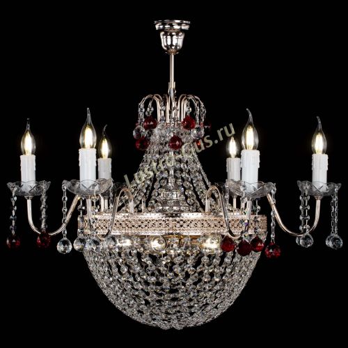 Люстра Елизавета №11 Венеция красная в Подольске Гусь Хрустальный