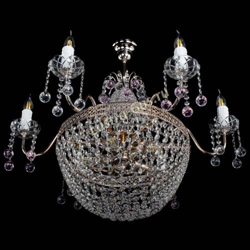 Люстра Елизавета №11 Венеция розовая в Подольске Гусь Хрустальный