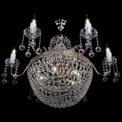 Люстра Елизавета №11 Венеция розовая в Подольске Гусь Хрустальный