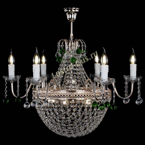 Люстра Елизавета №11 Венеция зеленая в Подольске Гусь Хрустальный