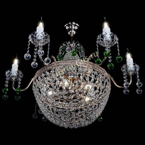 Люстра Елизавета №11 Венеция зеленая в Подольске Гусь Хрустальный