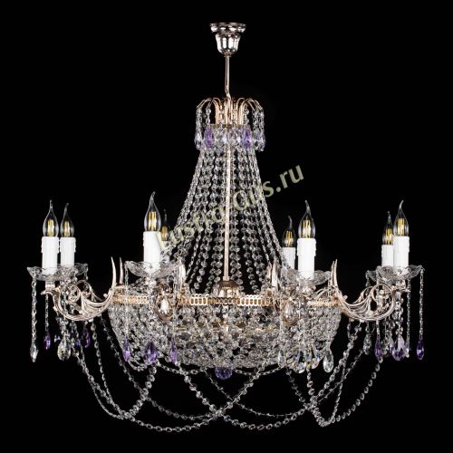 Люстра Елизавета №13 фиолетовая в Подольске Гусь Хрустальный