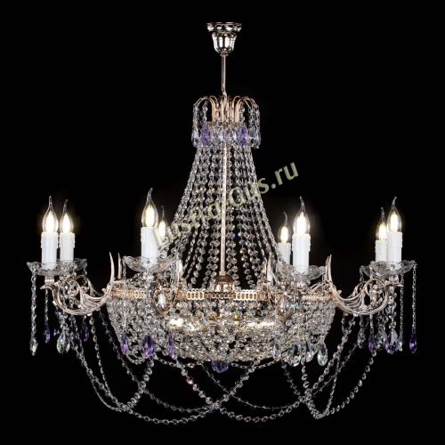 Люстра Елизавета №13 фиолетовая в Подольске Гусь Хрустальный