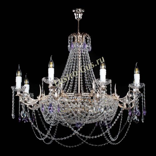 Люстра Елизавета №13 фиолетовая в Подольске Гусь Хрустальный