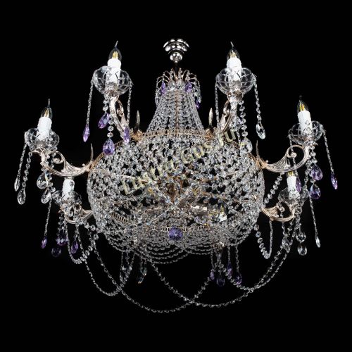 Люстра Елизавета №13 фиолетовая в Подольске Гусь Хрустальный