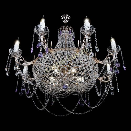 Люстра Елизавета №13 фиолетовая в Подольске Гусь Хрустальный