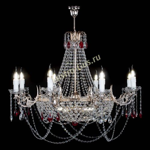 Люстра Елизавета №13 красная в Подольске Гусь Хрустальный
