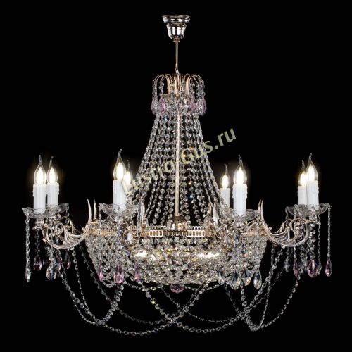 Люстра Елизавета №13 розовая в Подольске Гусь Хрустальный