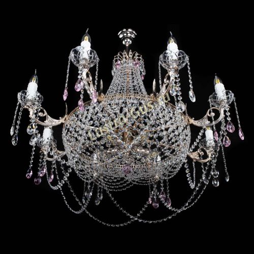 Люстра Елизавета №13 розовая в Подольске Гусь Хрустальный