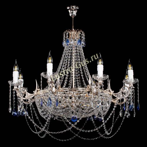 Люстра Елизавета №13 синяя в Подольске Гусь Хрустальный