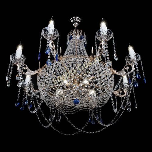 Люстра Елизавета №13 синяя в Подольске Гусь Хрустальный