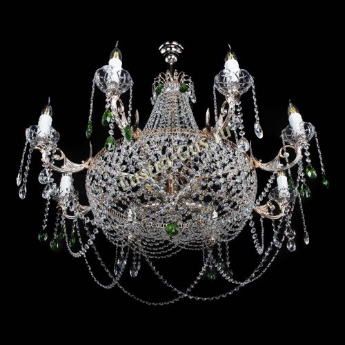 Люстра Елизавета №13 зеленая в Подольске Гусь Хрустальный