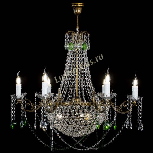 Люстра Елизавета малая №9 под бронзу Зеленая в Подольске Гусь Хрустальный