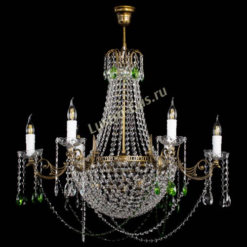 Люстра Елизавета малая №9 под бронзу Зеленая в Подольске Гусь Хрустальный