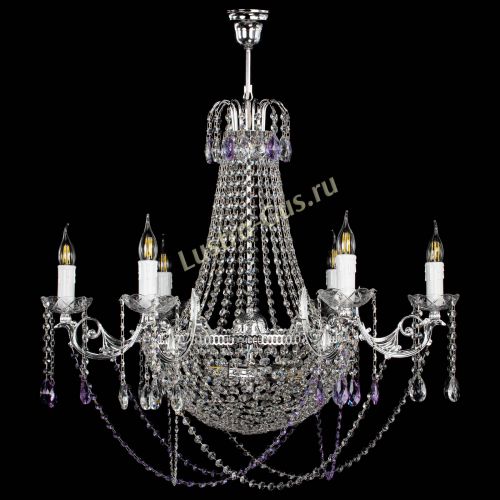 Люстра Елизавета малая №9 фиолетовая в Подольске Гусь Хрустальный