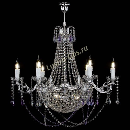 Люстра Елизавета малая №9 фиолетовая в Подольске Гусь Хрустальный
