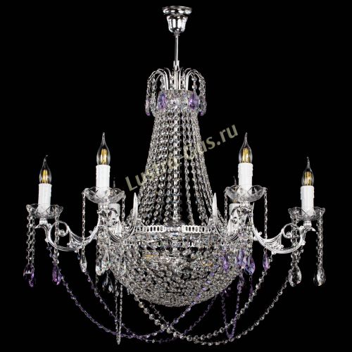 Люстра Елизавета малая №9 фиолетовая в Подольске Гусь Хрустальный