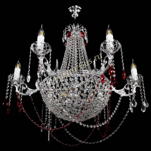 Люстра Елизавета малая №9 красная в Подольске Гусь Хрустальный
