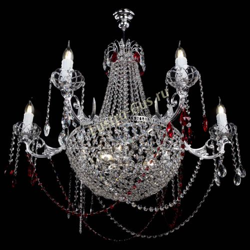 Люстра Елизавета малая №9 красная в Подольске Гусь Хрустальный
