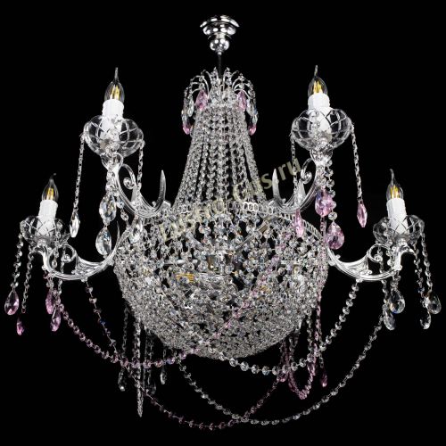 Люстра Елизавета малая №9 розовая в Подольске Гусь Хрустальный