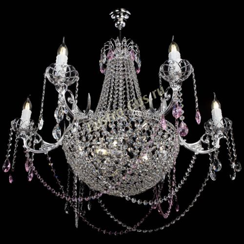 Люстра Елизавета малая №9 розовая в Подольске Гусь Хрустальный