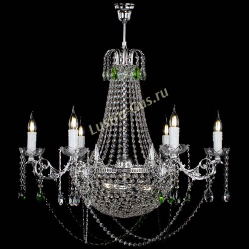 Люстра Елизавета малая №9 зеленая в Подольске Гусь Хрустальный