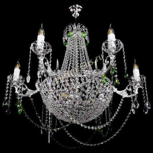 Люстра Елизавета малая №9 зеленая в Подольске Гусь Хрустальный