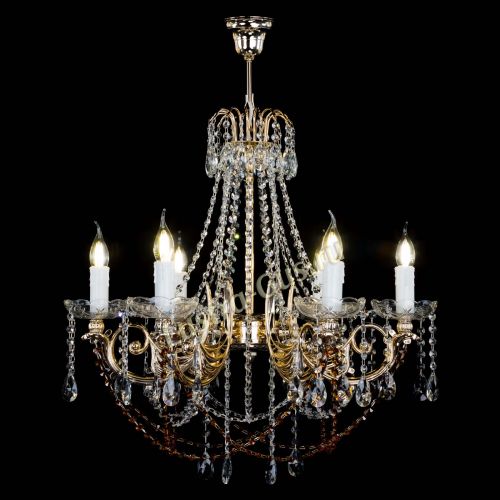 Люстра Елизавета малая Чайная (рожки - металл) в Подольске Гусь Хрустальный