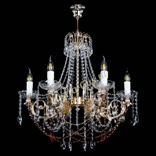 Люстра Елизавета малая Чайная (рожки - металл) в Подольске Гусь Хрустальный