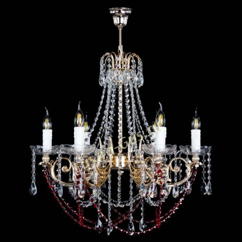 Люстра Елизавета малая Красная (рожки - металл) в Подольске Люстра Елизавета малая Красная (рожки - металл) в Подольске