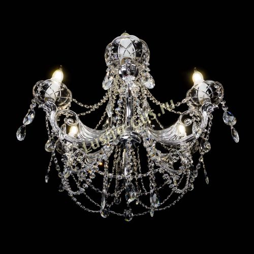 Люстра Елизавета малая в серебре (рожки - металл) в Подольске Гусь Хрустальный