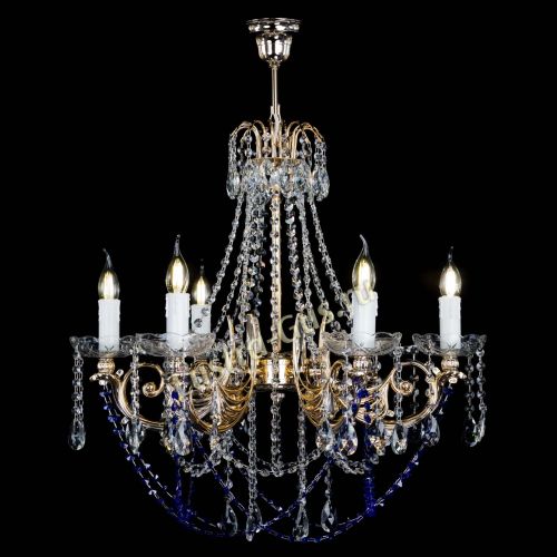 Люстра Елизавета малая Синяя (рожки - металл) в Подольске Гусь Хрустальный