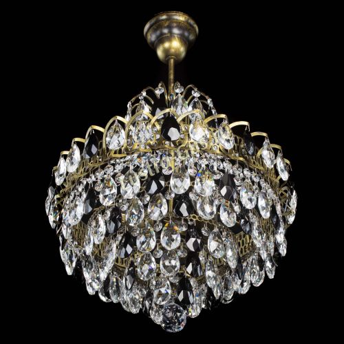 Люстра Грация с подвесом под бронзу Черная в Подольске Гусь Хрустальный