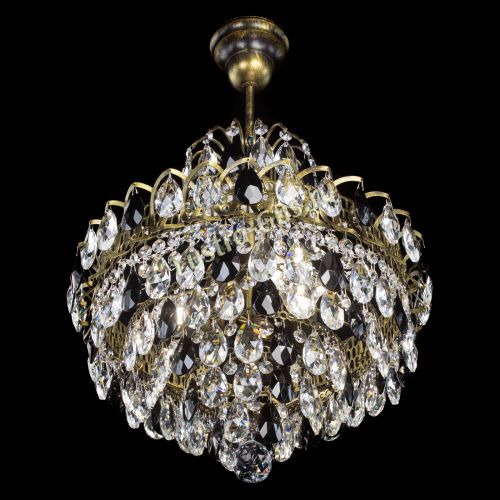 Люстра Грация с подвесом под бронзу Черная в Подольске Гусь Хрустальный